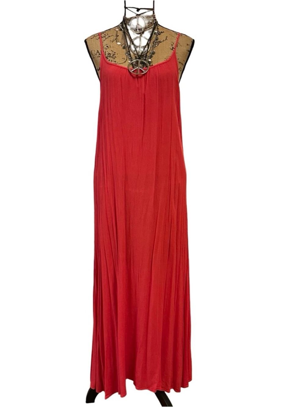 Lovestitch Weekend Mila Maxi Coral Dress SIZE S -SMALL Gauze Maxi Dress